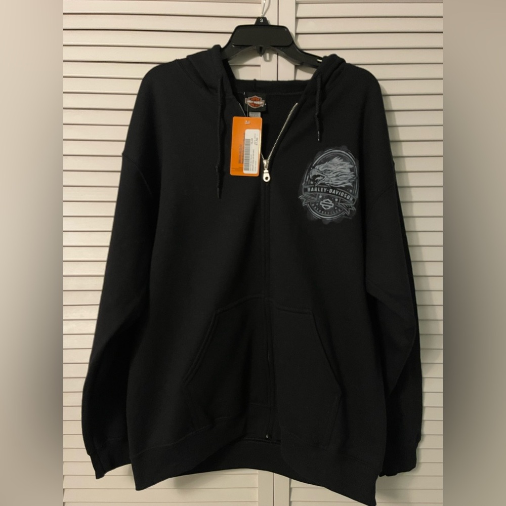Harley-Davidson Black Hoodie with Logo.  Brand new with tag.  Men’s Size Large.